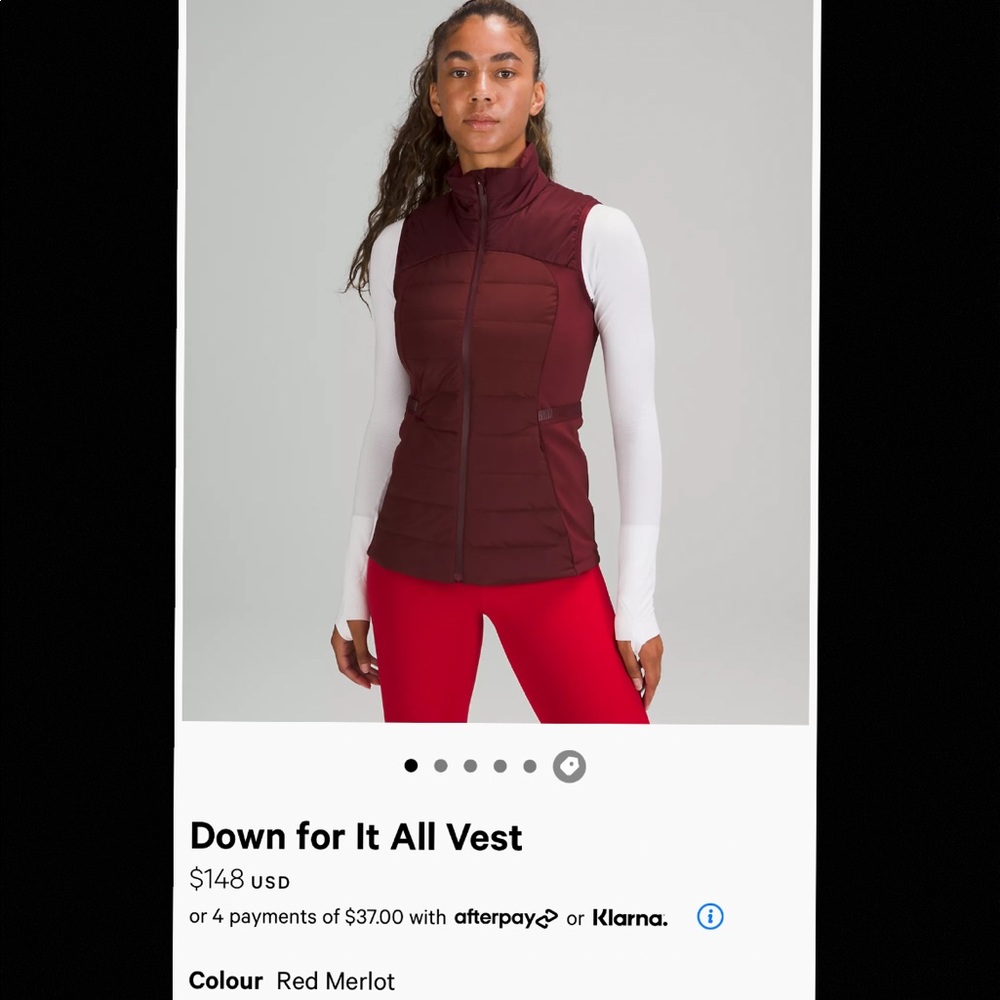 Lululemon Down for it All Vest